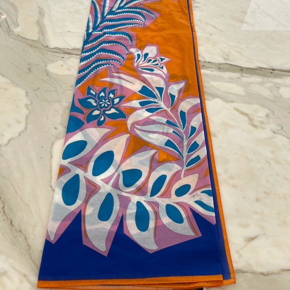 EMILIO PUCCI SAMOA AZURE COTTON-VOILE PAREO NWTS! - Picture 15 of 16